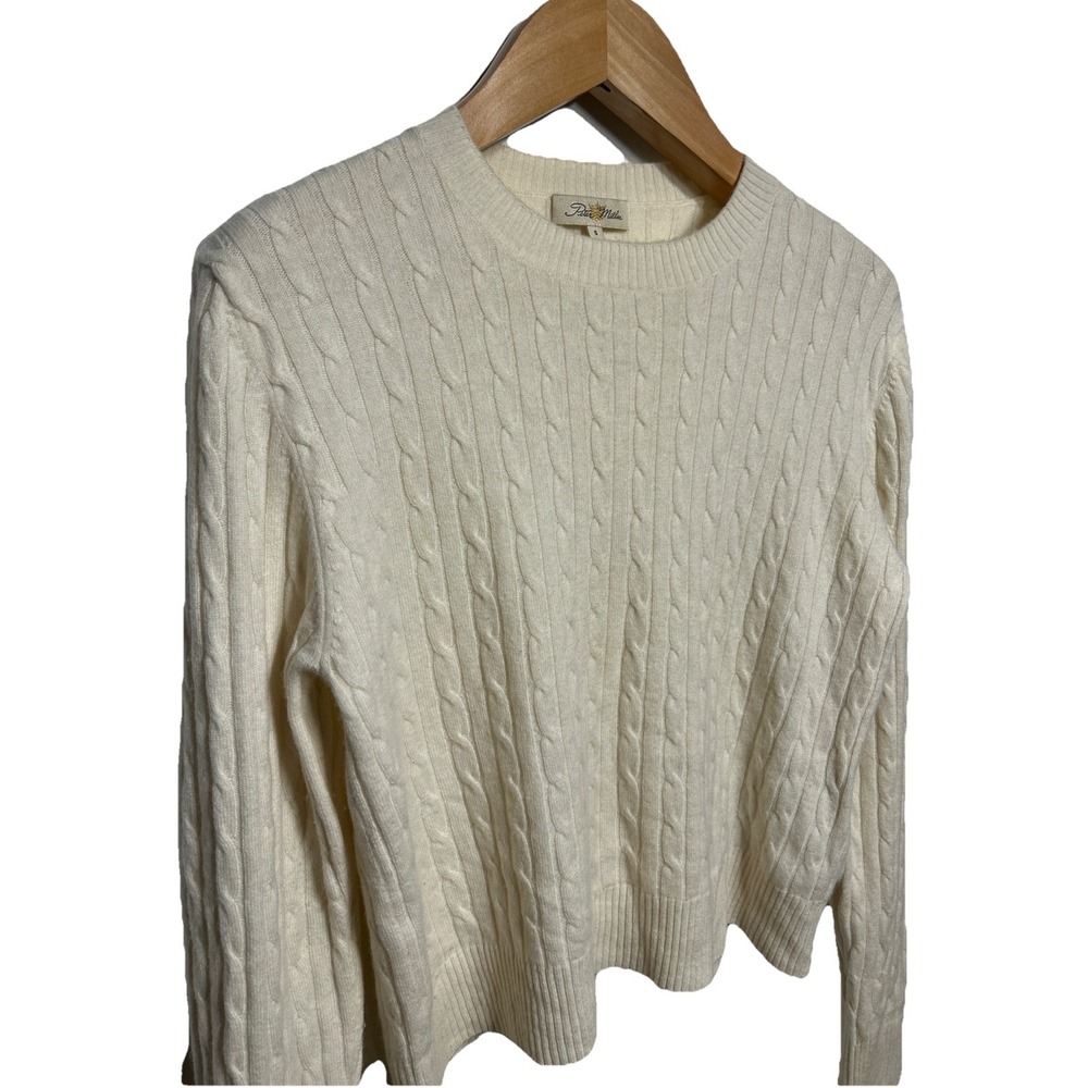 Peter Millar Cashmere Cable‎ Knit Sweater Ivory Women's Size Small
